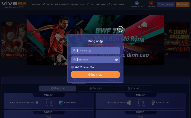 Hướng dẫn đăng nhập Viva88